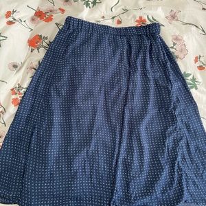 Blue patterned midi skirt